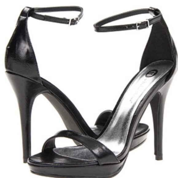 Michael Antonio Lovina Black Ankle Strap Stilettos 9 - Picture 1 of 13